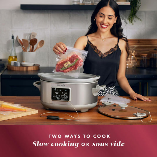Crock-Pot Programmable 7-Quart Cook & Carry Slow Cooker with Sous Vide, Stainless Steel — Product Details — Details and Specifications