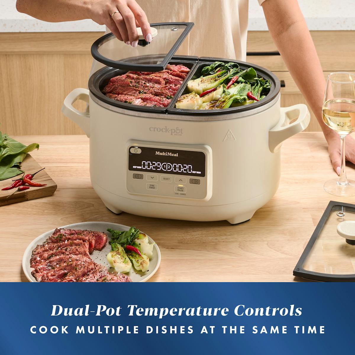 Crock-Pot MultiMeal Multicooker and Programmable Slow Cooker, With Extra 8-Qt. Cooking Pot, Oat Milk — Product Information — Item Information