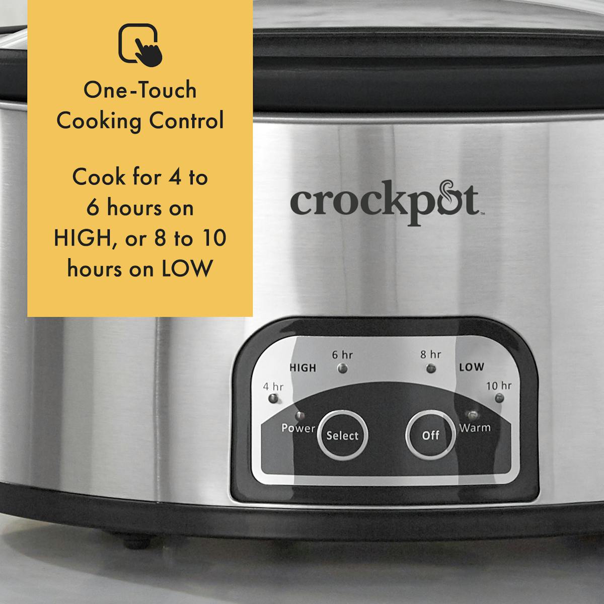 Crock-Pot One Touch Control 6-Quart Easy-to-Clean Slow Cooker, Stainless Steel — Product Information — Product Details