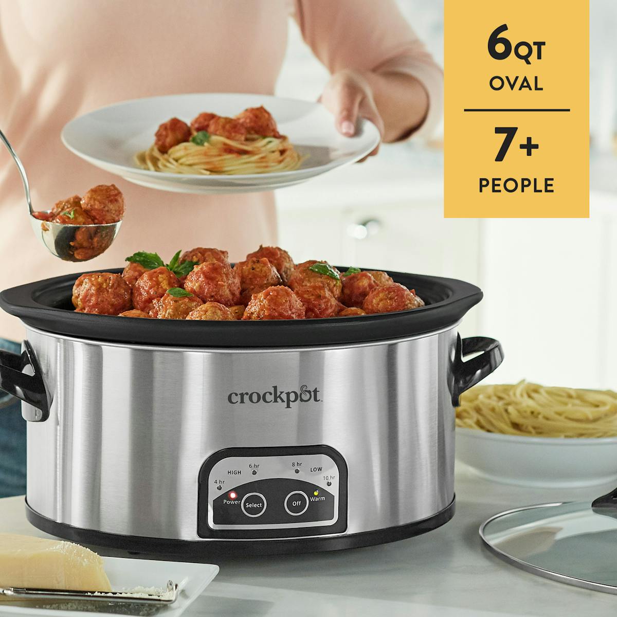 Crock-Pot One Touch Control 6-Quart Easy-to-Clean Slow Cooker, Stainless Steel — Product Information — Product Details