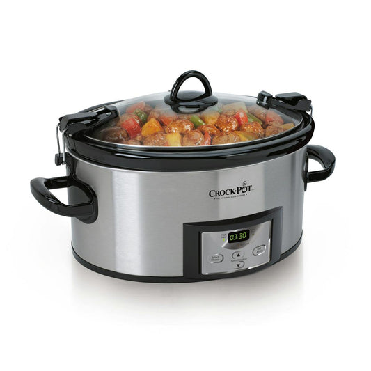 Crock-Pot Programmable 6.0-Quart Cook & Carry Slow Cooker, Stainless Steel — Product Details — Product Details