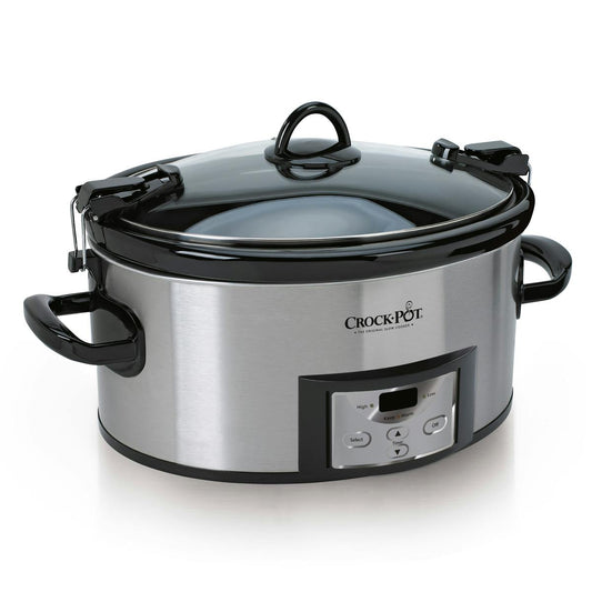 Crock-Pot Programmable 6.0-Quart Cook & Carry Slow Cooker, Stainless Steel — Product Details — Product Details