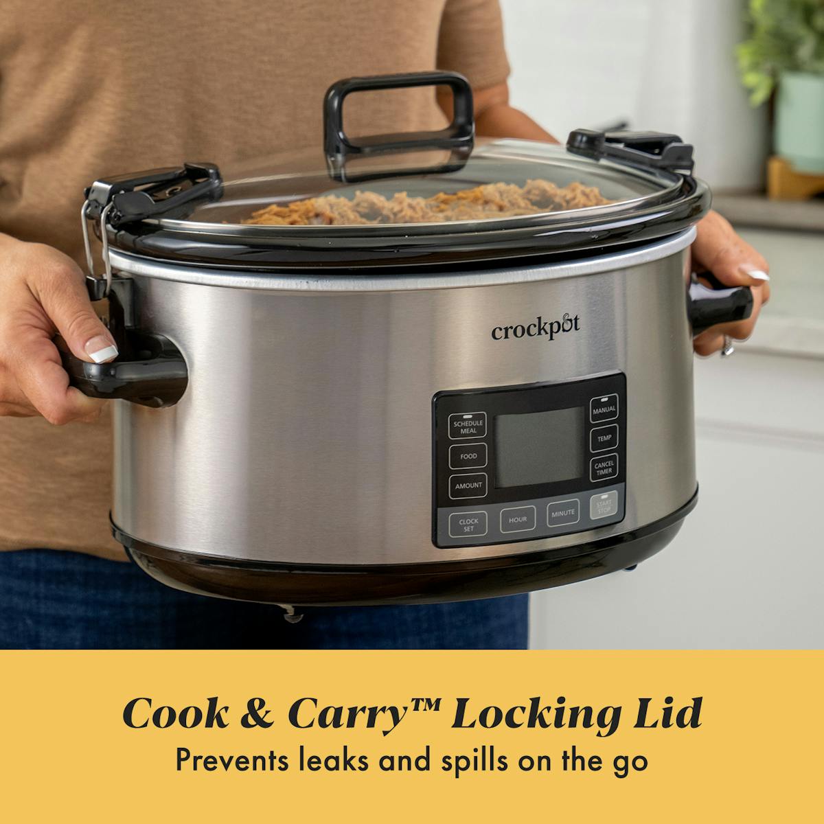 Crock-Pot Programmable 7-Quart MyTime Cook & CarrySlow Cooker, Stainless Steel | Item Details | Product Overview